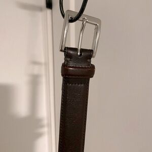 Theory Brown Leather Belt w Silver Buckle
